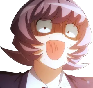 😨 Komi аниме, испуганный, нервный, милый, мультфильм, Коми не может общаться telegram sticker