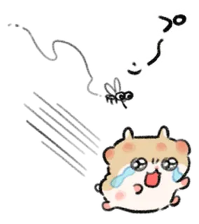 🐹 แฮมสเตอร์, ร้องไห้, เศร้า, การ์ตูน, คาวาอิ, น่ารัก whatsapp sticker