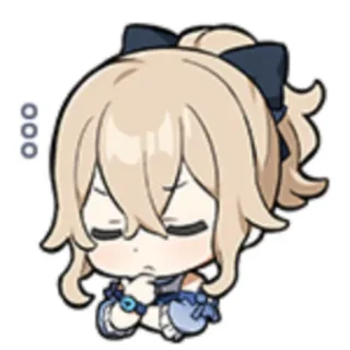 🤔 Jean ... Anime, Chibi, Sticker, Jean, Genshin Impact, Leuk, Pruilen telegram sticker