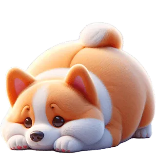 🫣 corgi, cachorro, fofo, animal, animal de estimação, desenho animado, adorável, filhote telegram sticker