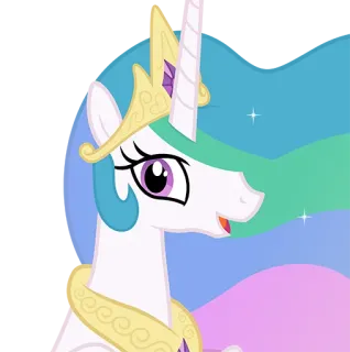 😃 Princess Celestia My Little Pony Пони, Мультфильм, Принцесса Селестия, My Little Pony, Единорог telegram sticker