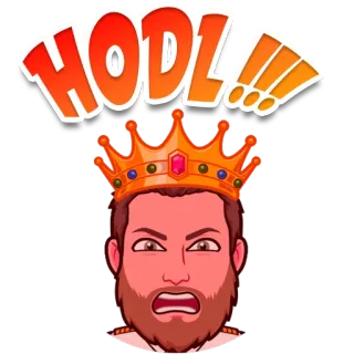 😡 HODL!!! hodl, krypto, bitcoin, könig, krone, meme telegram sticker