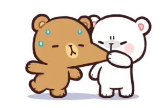 😠 ursos, desenho animado, fofo, animação, beijo telegram sticker