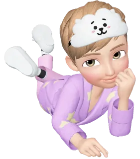 🙂 Desenho animado, Roupa de dormir, Pijama, Fofo, Sonolento, Zepeto telegram sticker