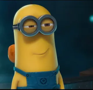 😏 Minion Despicable Me cartoon, yellow, funny, character, animated telegram sticker
