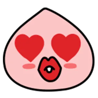 🇸🇷 peach, kiss, love, emoji, cartoon telegram sticker
