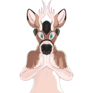 🙏 Hirsch, Tier, Fell, Anthro, Charakter, Säugetier telegram sticker