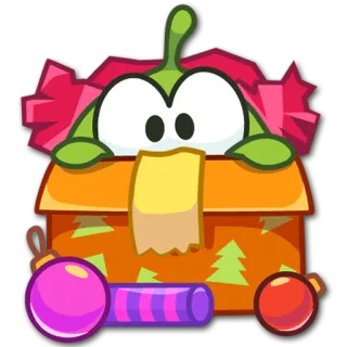 🔴 만화, 스티커, 상자, 캐릭터, 귀여운, 크리스마스 telegram sticker