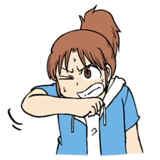 😓 cartone animato, ragazza, sudore, infastidita, frustrata telegram sticker