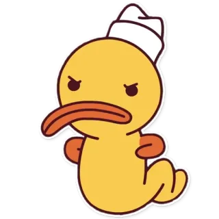 😠 утка, мультик, животное, милый, желтый, персонаж telegram sticker