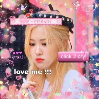 🌹 LOVE = ETERNITY
click 2 cry!
love me !!! kpop, rosa, blackpink, sticker, meme, ídolo, amor whatsapp sticker