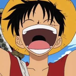 🍖 Monkey D. Luffy One Piece Anime, One Piece, Ruffy, Monkey D. Ruffy, Pirat, Strohhut telegram sticker