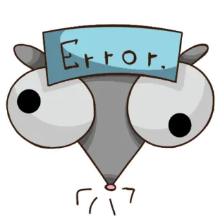 🫥 Error. errore, cartone animato, topo, adesivo, fumetto telegram sticker
