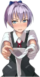 😝 anime, girl, gloves, cute, angry, blush telegram sticker
