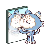 🫠 การ์ตูน, สัตว์, น่ารัก, ภาพประกอบ, สติกเกอร์, เมฆ, ภาพสะท้อน, กระจก telegram sticker