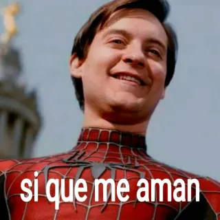 😍 Spider-Man si que me aman Spider-Man, Meme, Tobey Maguire, Superhéroe telegram sticker