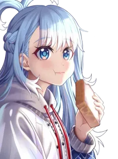 😍 Kobo Kanaeru Аниме девушка, Еда, Kobo Kanaeru, VTuber whatsapp sticker