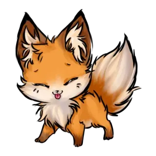 😩 renard, animal, mignon, dessin animé, drôle, kawaii telegram sticker