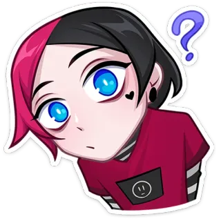 🤔 Anime, Fragezeichen, Süß, Emo, Cartoon, Illustration whatsapp sticker