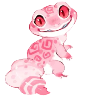 😅 gecko, tier, rosa, niedlich, lächelnd, reptil telegram sticker