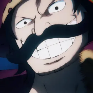 😁 Gol D. Roger One Piece Anime, One Piece, Roi des pirates, Gol D. Roger, Méchant, Dessin animé telegram sticker