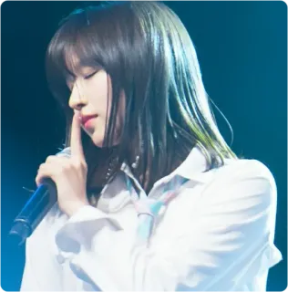 🤫 donna, K-pop, cantante, microfono, palco, shhh, silenzio telegram sticker