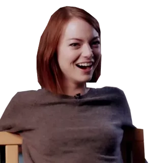 😃 Emma Stone 여배우, 유명인, 여자, 사람, 미소 telegram sticker