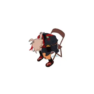 😫 Kaedehara Kazuha Genshin Impact anime, video game, genshin impact, kaedehara kazuha, sitting, exhausted telegram sticker