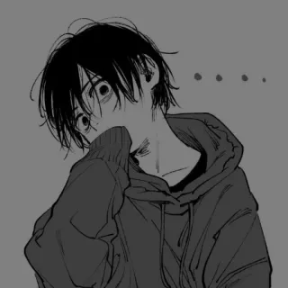 😐 anime, manga, boy, teen, illustration, sketch telegram sticker