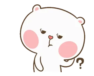 😪 ours dessin animé, point d'interrogation, mignon, autocollant, illustration whatsapp sticker