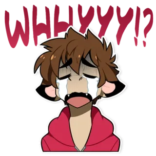 😱 Waaaa chorando, anime, triste, lágrimas, desenho animado telegram sticker