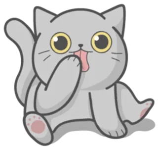 😛 kat, cartoon, dier, huisdier, schattig, sticker telegram sticker