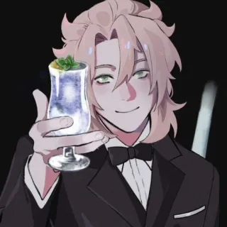 🍷 Albedo Genshin Impact Albedo, Genshin Impact, Anime, Coquetel, Personagem, Videogame whatsapp sticker