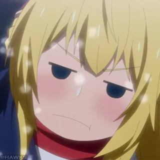 ⚔️ Anime, Manga, Cartoon, Blond haar, Gezichtsuitdrukking, Sticker telegram sticker