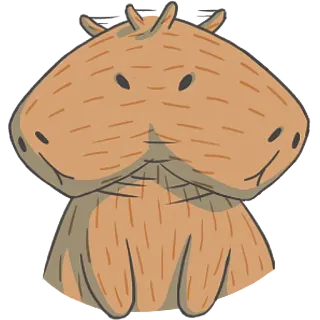 😳 capybara, animal, rodent, cute telegram sticker