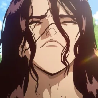 💈 Ishigami Senku Dr. Stone Anime, Wissenschaftler, Steinzeit, lange Haare telegram sticker