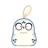 🫥 만화, 동물, 올빼미, 흰색, 귀여운 telegram sticker