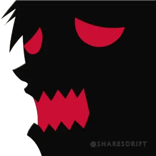 😩 @SHARESDRIFT silhouette, mostro, creatura, oscuro, rosso telegram sticker