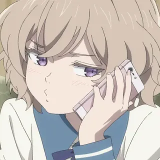 😶 Аниме, Персонаж, Телефон, Мультфильм, Девушка telegram sticker