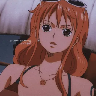 🧡 Nami One Piece @FORASTEIRA4つ国 Anime, One Piece, Nami, Cartoon, Charakter, orange Haare, Pirat telegram sticker