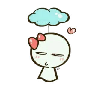 ☁ sticker, cute, cartoon, cloud, heart, character telegram sticker
