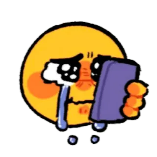 😀 emoji, huilen, verdrietig, boos, telefoon telegram sticker
