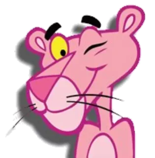 😍 Pink Panther Cartone animato, Rosa, Pantera, Animazione, Divertente telegram sticker
