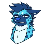 😒 Furry, Antropomórfico, Hiena, Dibujos animados, Pegatina, Azul telegram sticker