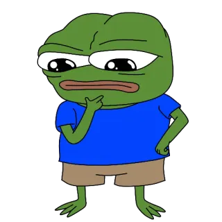🤔 Pepe the Frog Meme, Ếch, Hoạt hình, Nhân vật, Buồn telegram sticker