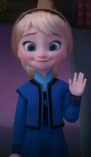 👾 Young Elsa Frozen dibujos animados, elsa, frozen, saludo, ola, niño telegram sticker