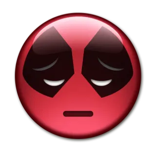 😔 Deadpool marvel, comics, superhero, sad, emoji telegram sticker