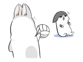 😊 conejo, lindo, animal, voleibol telegram sticker