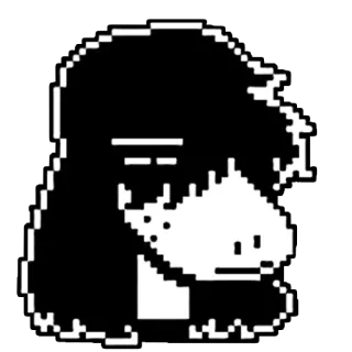 😒 Susie Deltarune pixel art, video game, monster, character telegram sticker