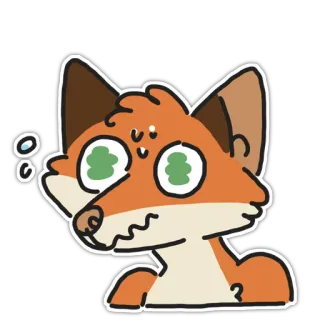 😰 rubah, kartun, binatang, stiker telegram sticker